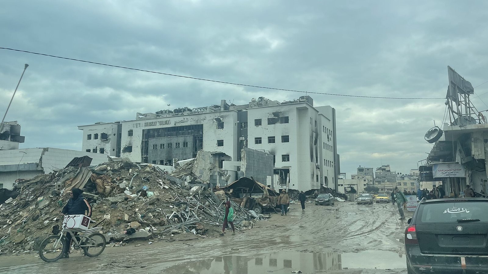 The same building, 23 February 2025, after two sieges.