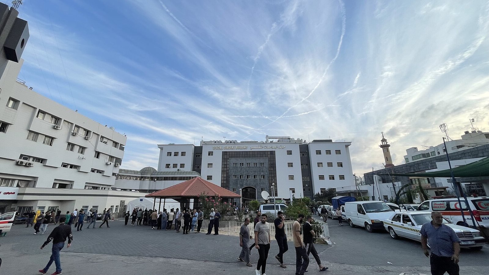 The special surgery building at Al-Shifa Medical Complex, Gaza City, 11 October 2023, in the first week of the war.